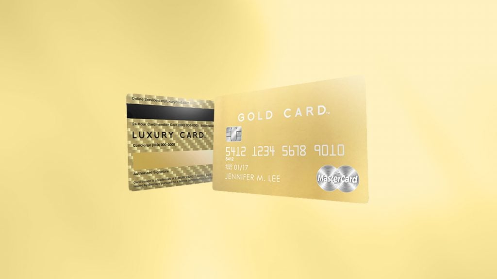 Luxury Gold card front and back
