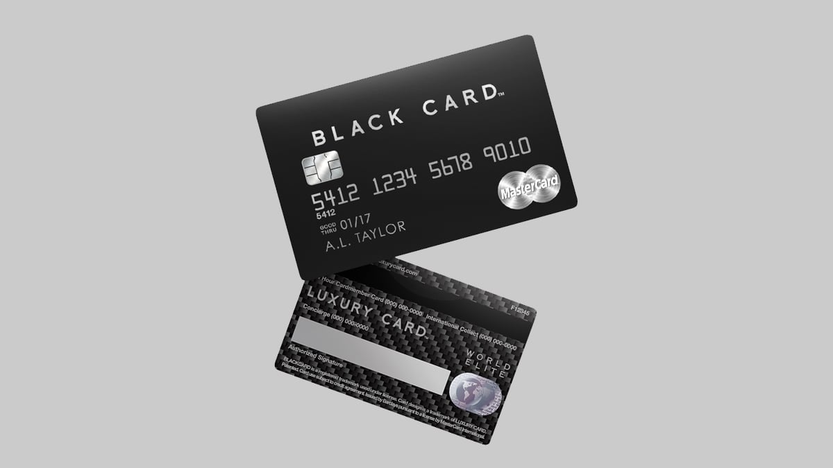 Luxury Black card in a grey background