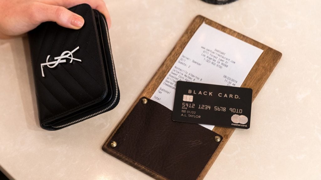 Luxury black credit card yves saint-laurent wallet