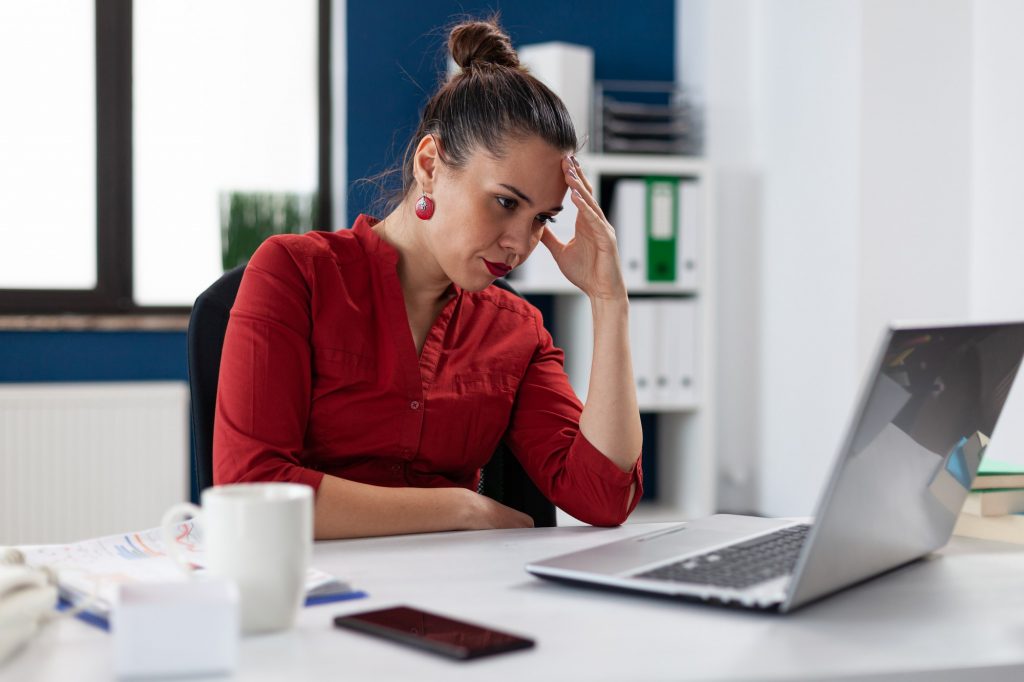 woman worried about bills