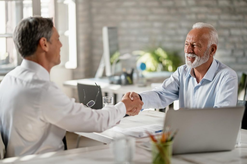 man closing deal getting loan