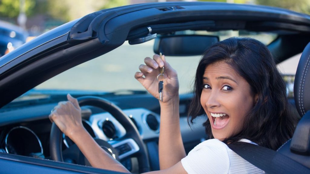 woman and car