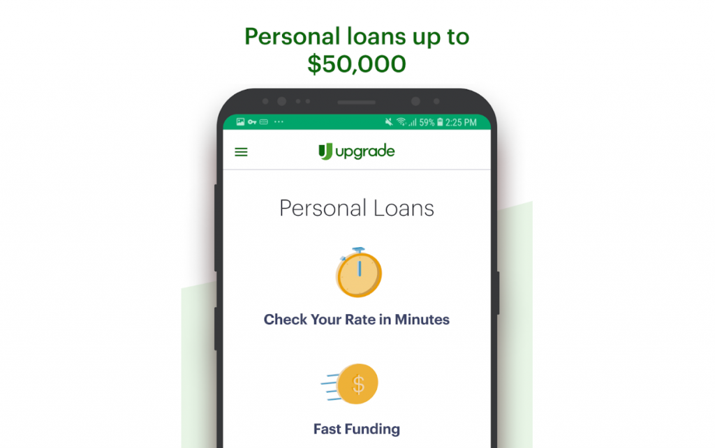 Cellphone with Upgrade Personal Loan app