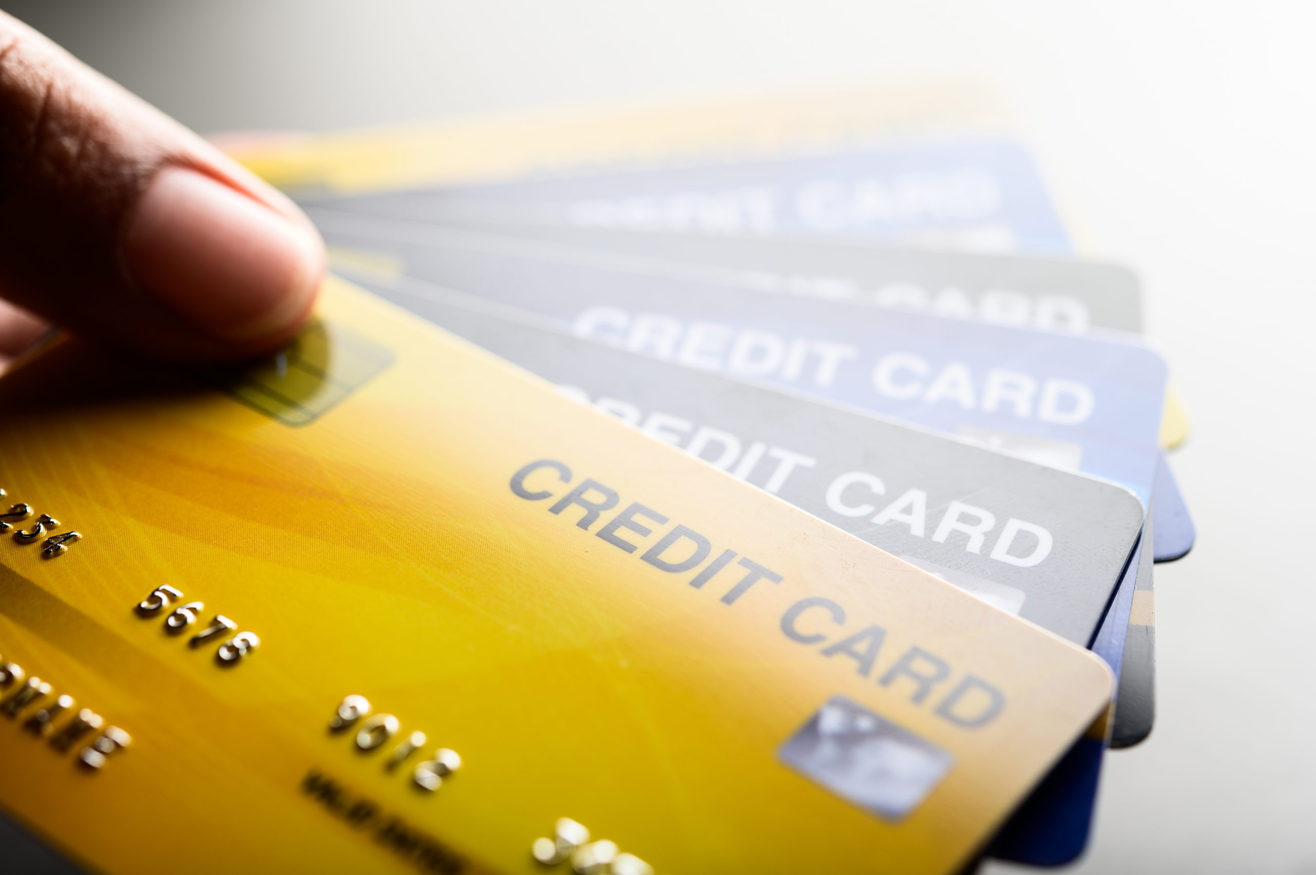 Close-up images of multiple credit card handsets