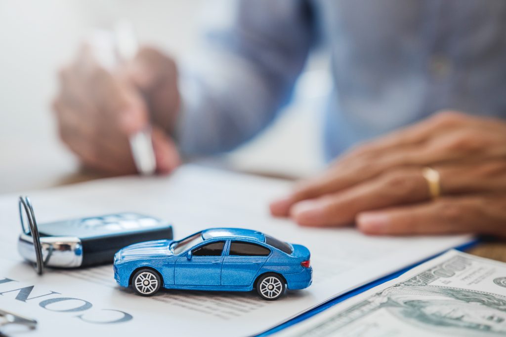 Sale agent deal to agreement successful car loan contract with