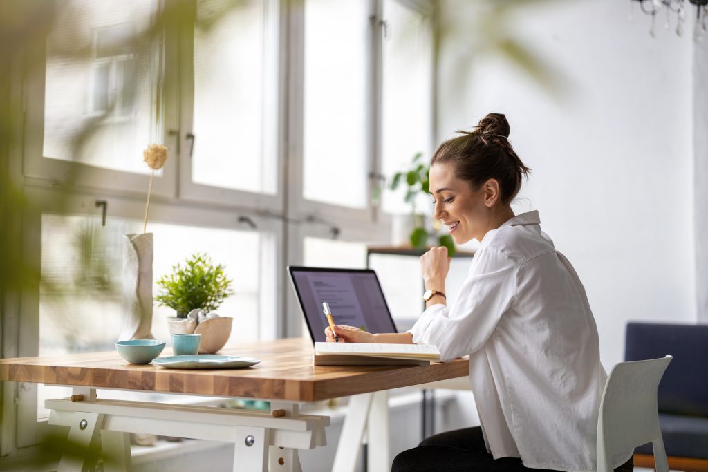 Woman in the computer