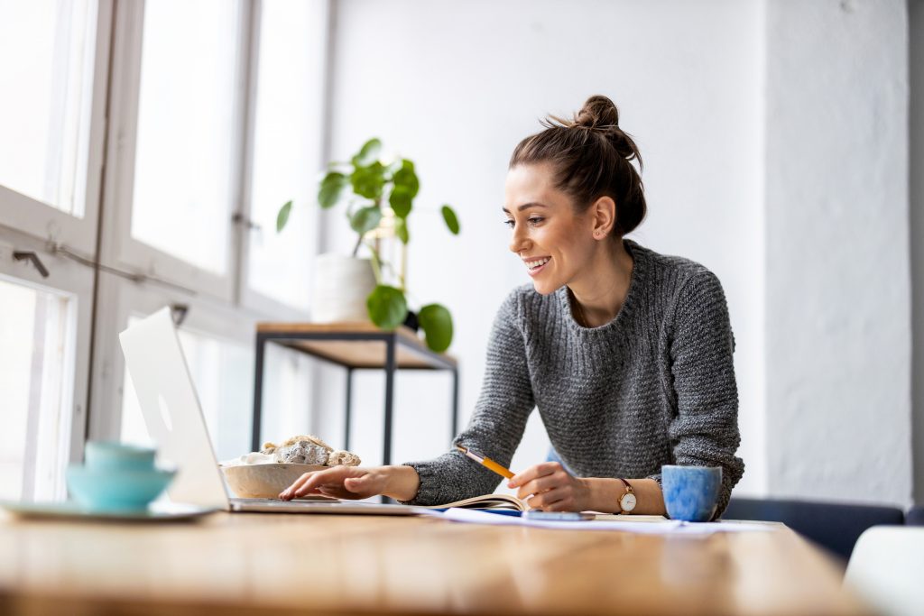 Woman in the computer