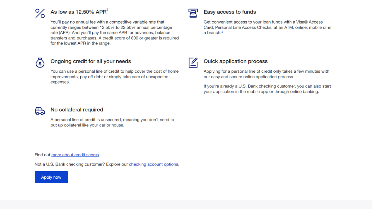 us bank personal line of credit