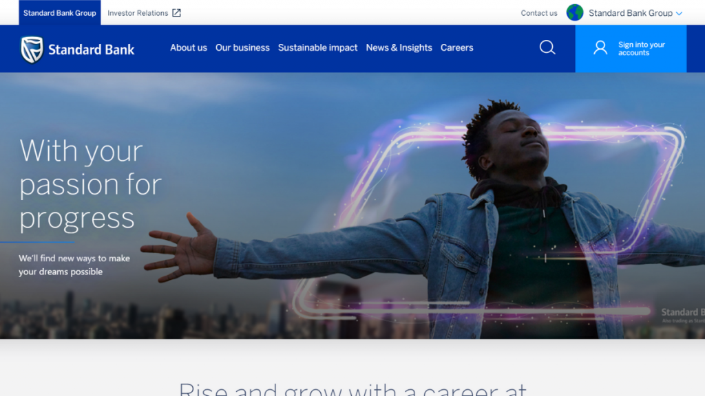 Standard Bank home page