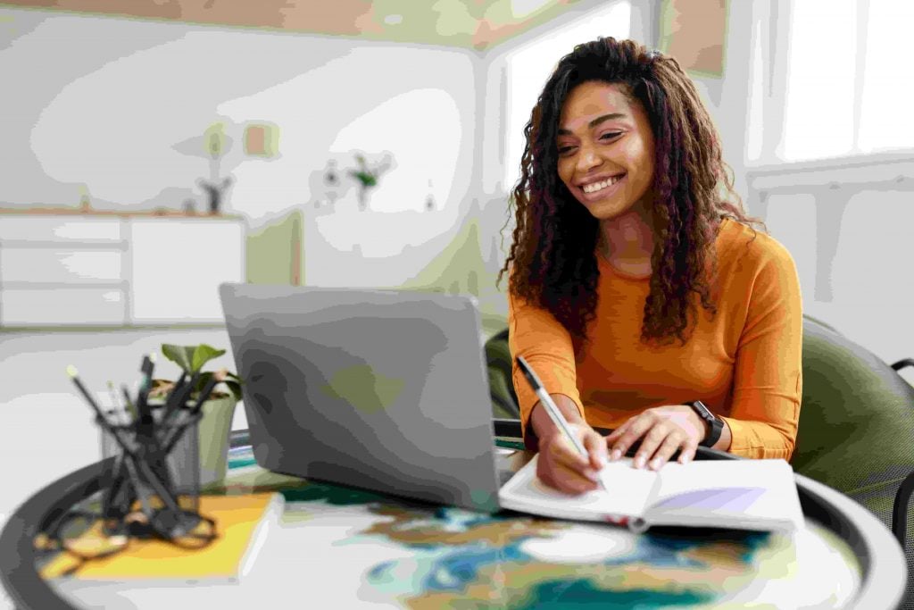 Woman in the computer